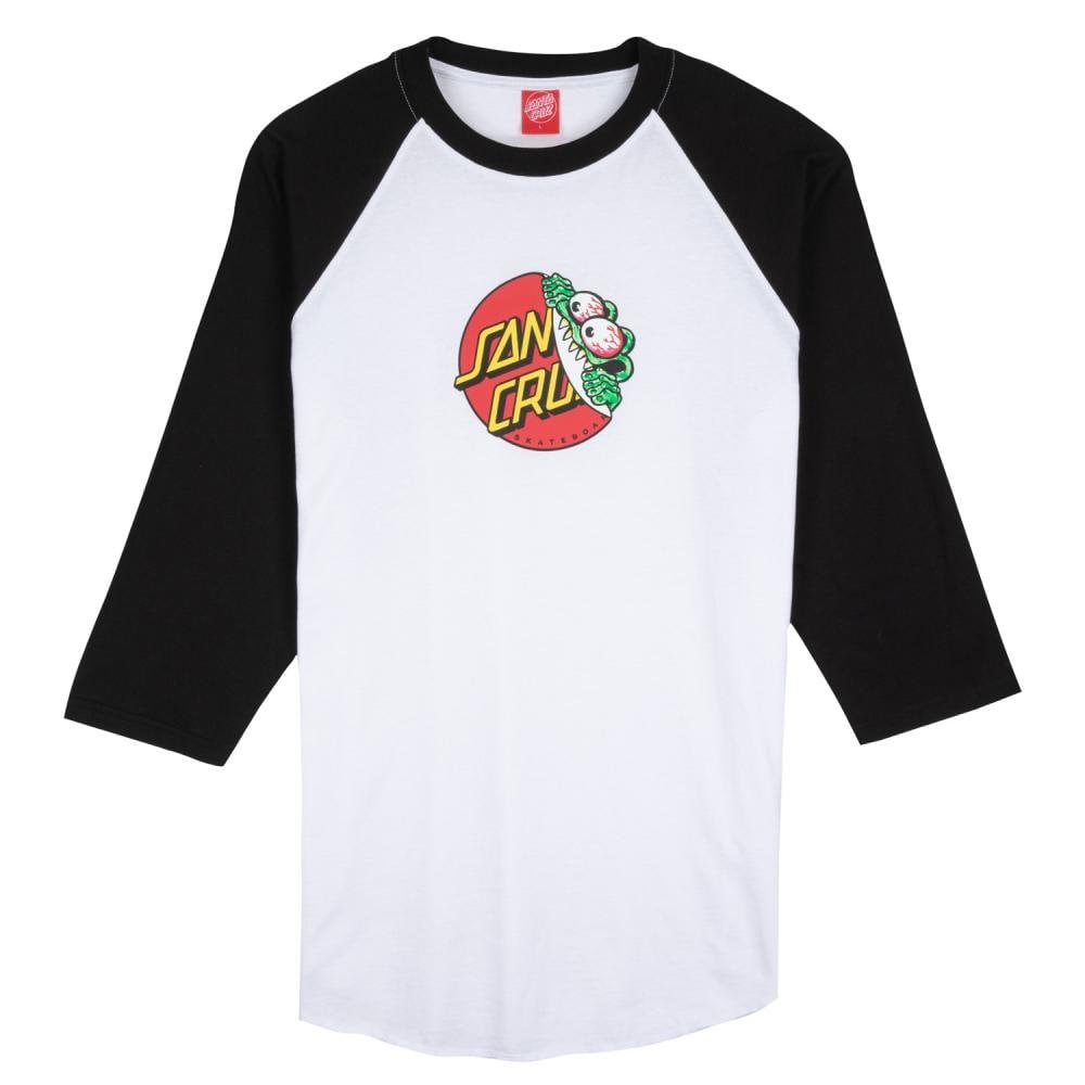 Santa Cruz Beware Dot Front Baseball T-Shirt