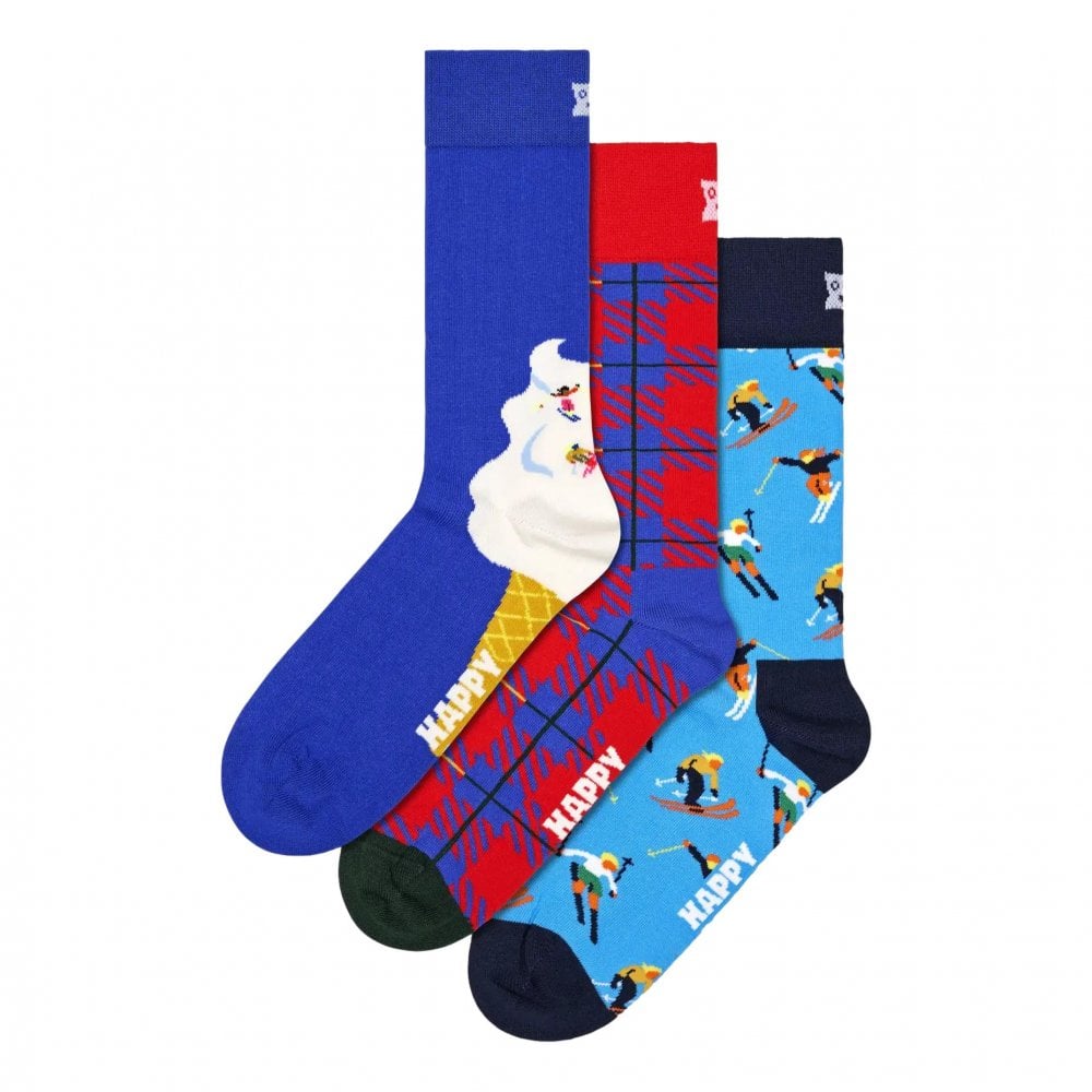 Happy Socks 3-Pack Downhill Skiing Socks Gift Set