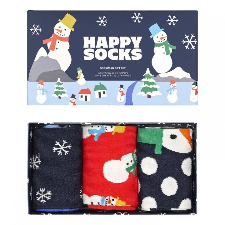 Happy Socks 3-Pack Snowman Socks Gift Set