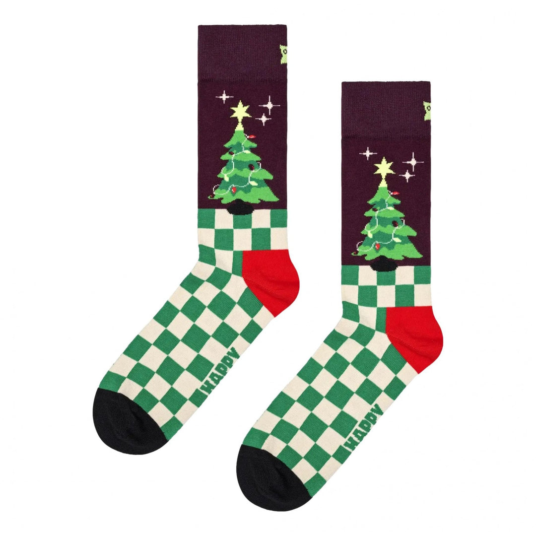 Happy Socks Christmas Tree Crew Socks