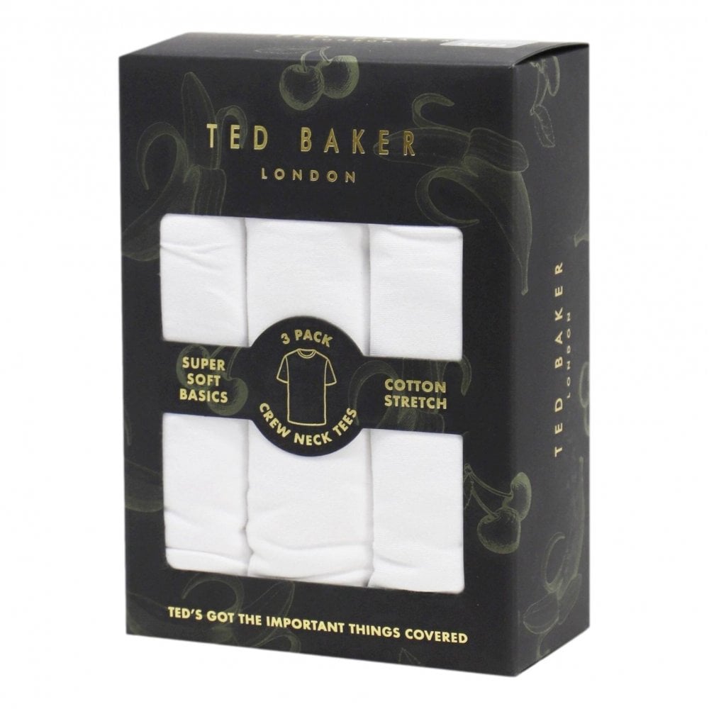 Ted Baker 3 Pack Cotton Stretch Crew Neck Tee