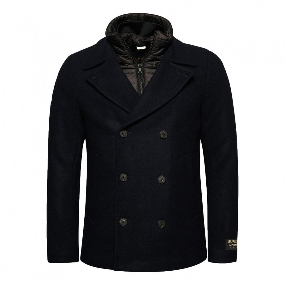 Superdry 2 In 1 Wool Pea Coat Jacket