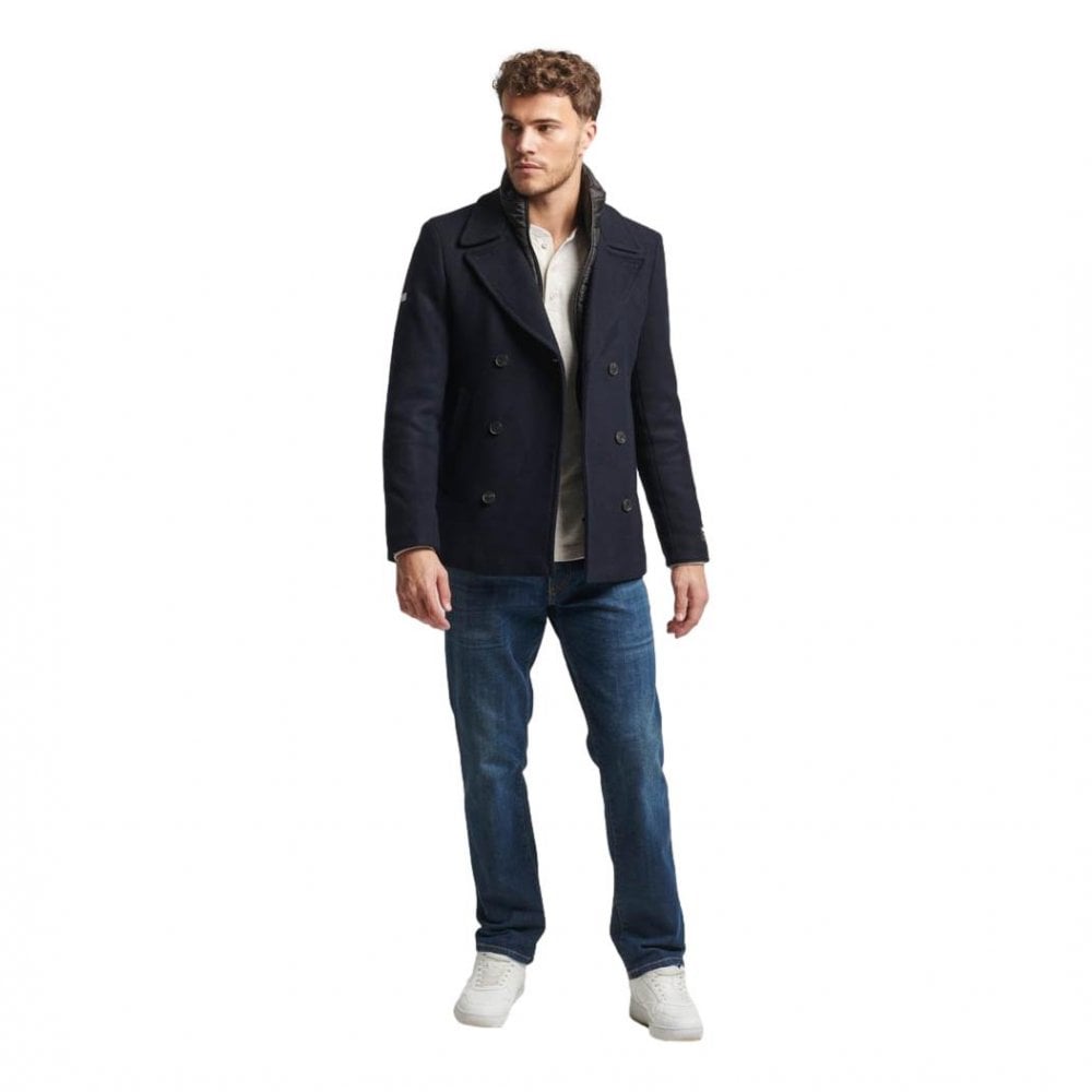 Superdry 2 In 1 Wool Pea Coat Jacket