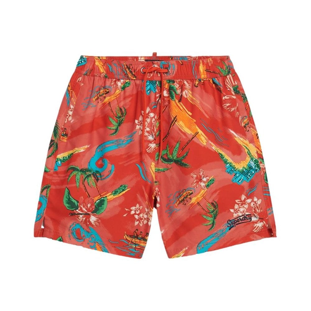 Superdry Recycled Hawaiian Print 17" Swim Shorts