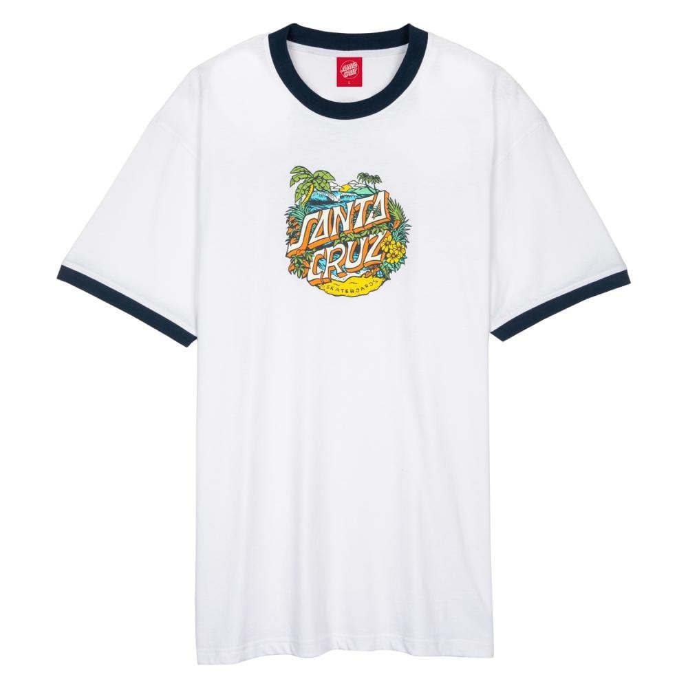 Santa Cruz Aloha Dot Front Ringer T-Shirt