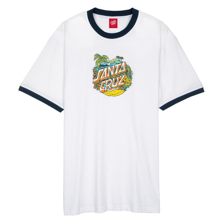 Santa Cruz Aloha Dot Front Ringer T-Shirt