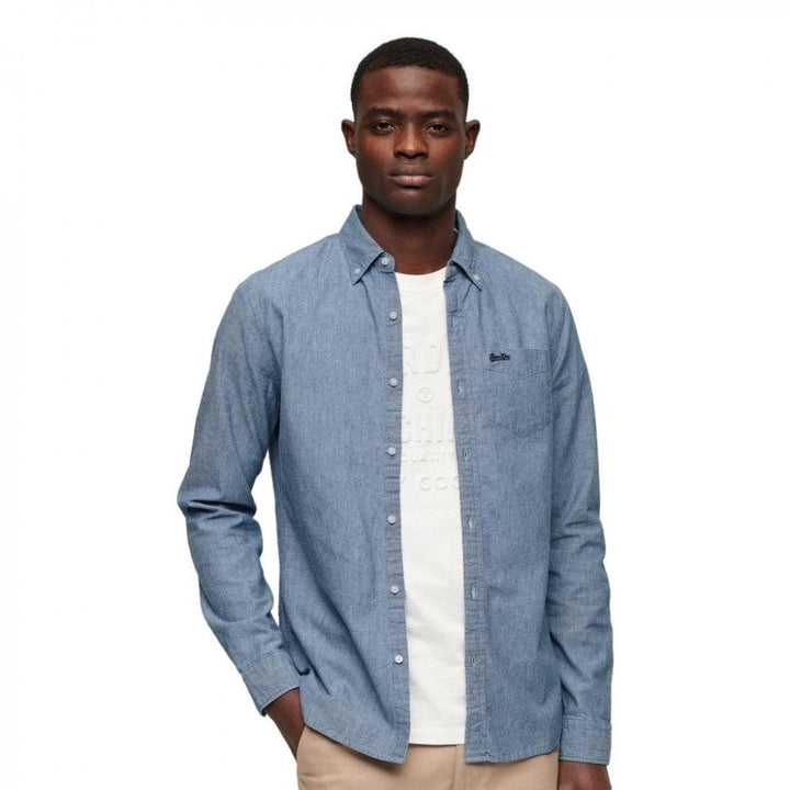 Superdry Cotton Long Sleeve Chambray Shirt