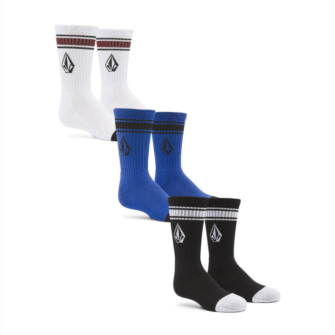 Volcom Full Stone 3 Pack Kids Socks