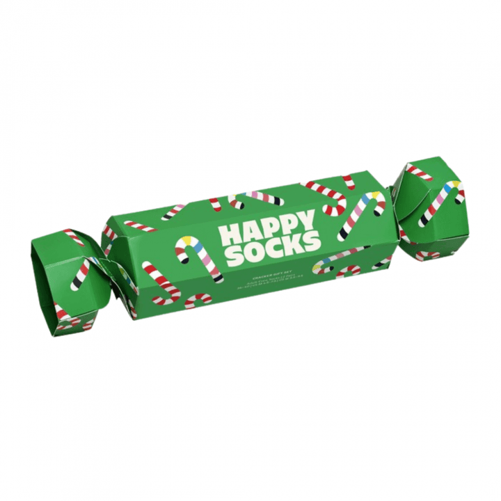 Happy Socks 2-Pack Christmas Cracker Candy Cane Gift Box