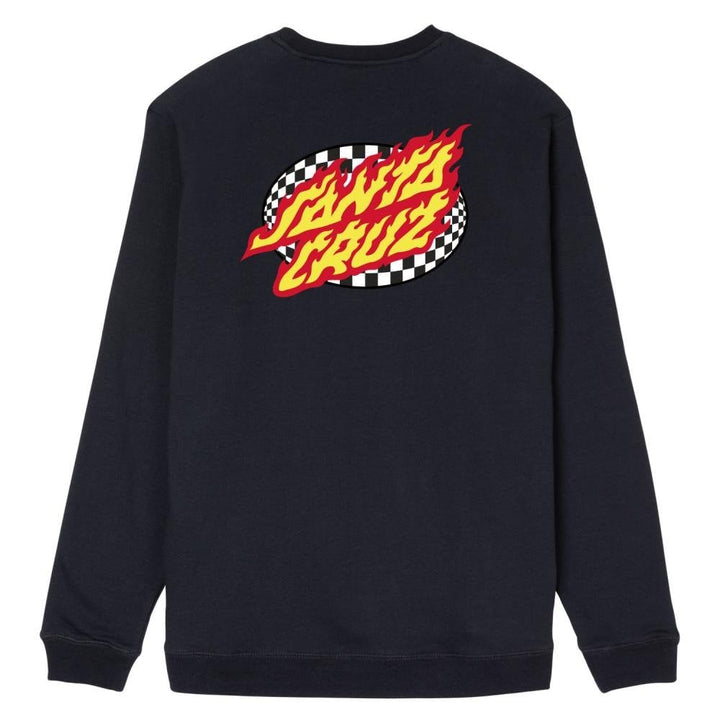 Santa Cruz Oval Check Flame Crew Sweatshirt