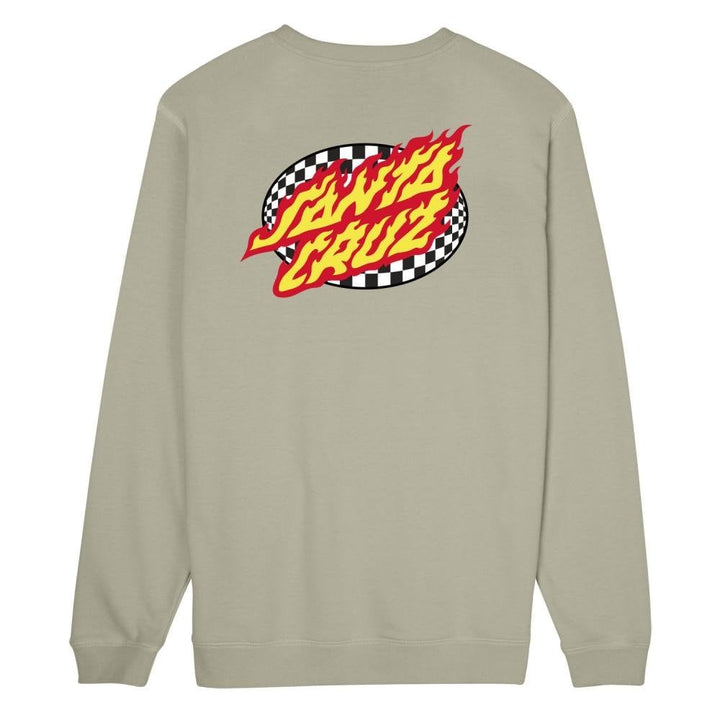 Santa Cruz Oval Check Flame Crew Sweatshirt
