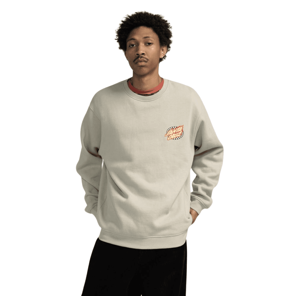 Santa Cruz Oval Check Flame Crew Sweatshirt
