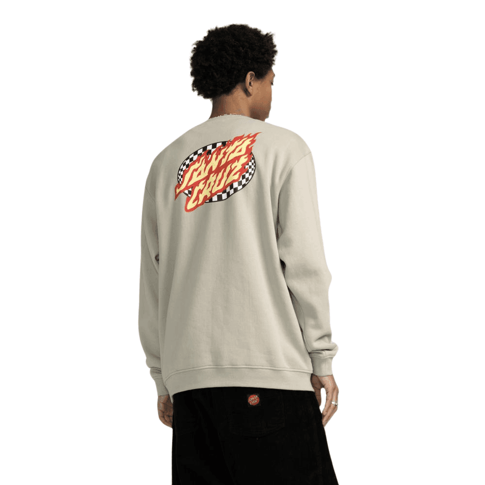 Santa Cruz Oval Check Flame Crew Sweatshirt