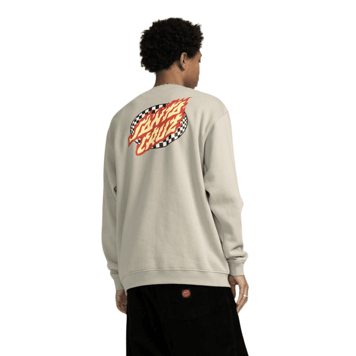 Santa Cruz Oval Check Flame Crew Sweatshirt