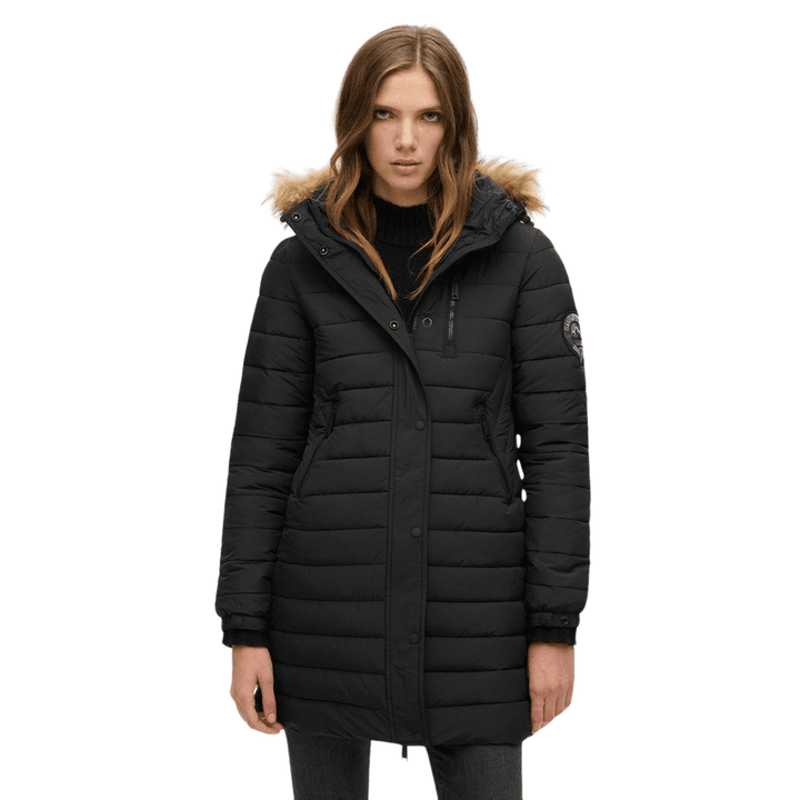 Superdry Fuji Hooded Mid Length Puffer Coat