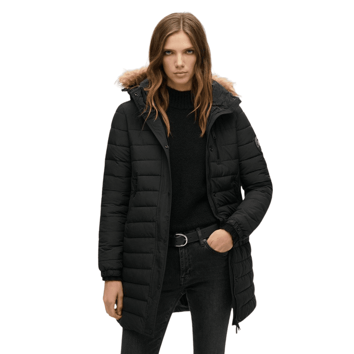 Superdry Fuji Hooded Mid Length Puffer Coat