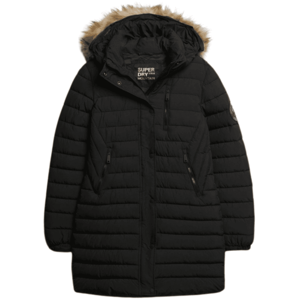 Superdry Fuji Hooded Mid Length Puffer Coat
