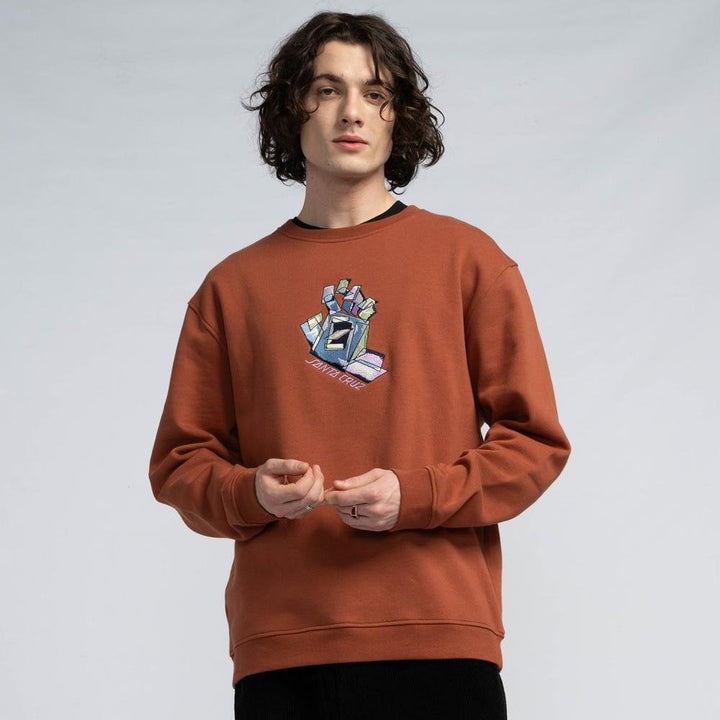 Santa Cruz Screaming Scratched Hand Strip Sweatshirt