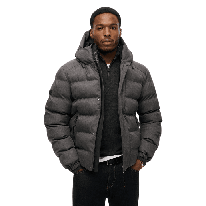 Superdry Hooded Tweed Sports Puffer Jacket