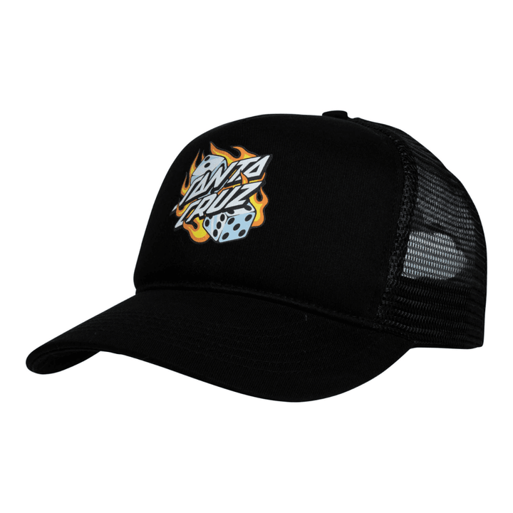 Santa Cruz Flaming Dice Dot Meshback Cap