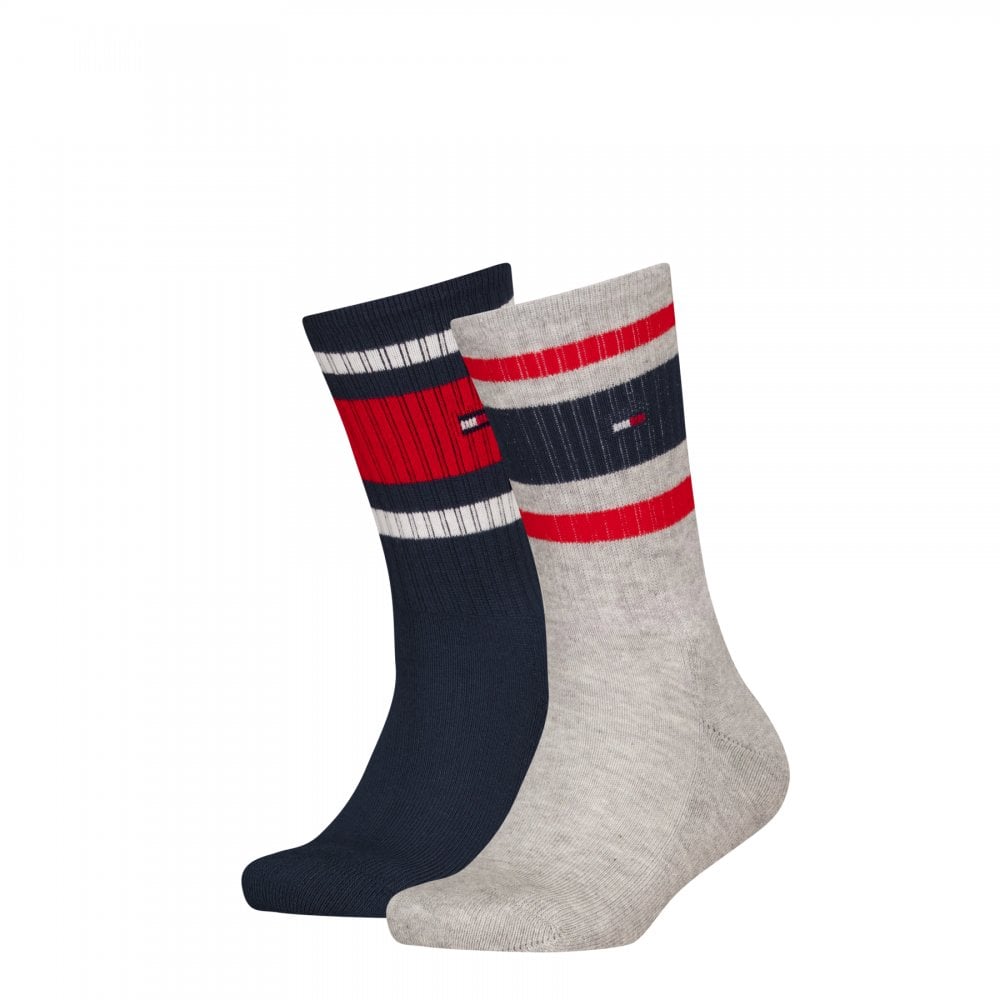Tommy Hilfiger Kids 2 Pack Sport Stripe Socks
