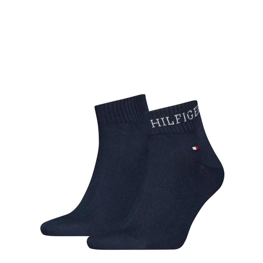 Tommy Hilfiger Men Quarter 2 Pack Hilfiger Tab Socks