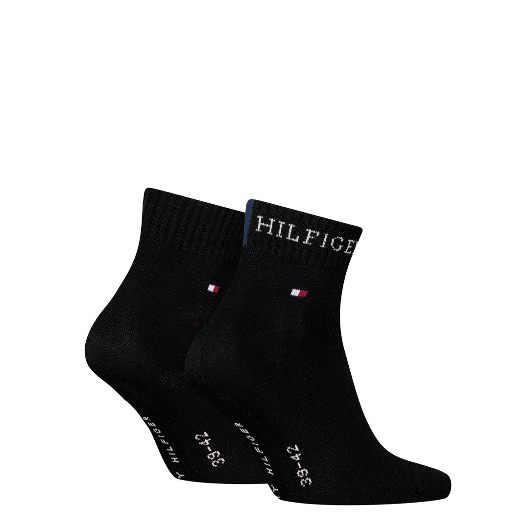 Tommy Hilfiger Men Quarter 2 Pack Hilfiger Tab Socks