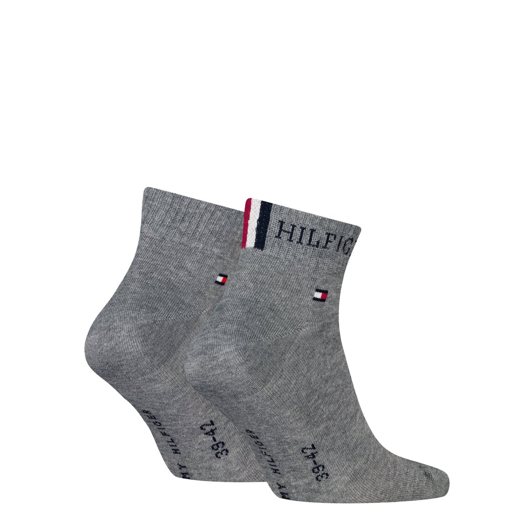Tommy Hilfiger Men Quarter 2 Pack Hilfiger Tab Socks