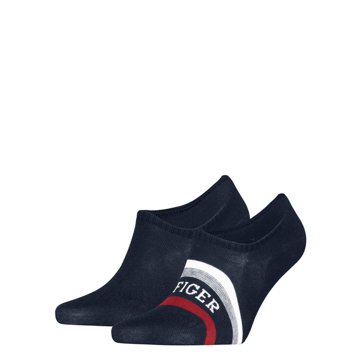 Tommy Hilfiger Men Footie 2 Pack Hilfiger Tab Socks