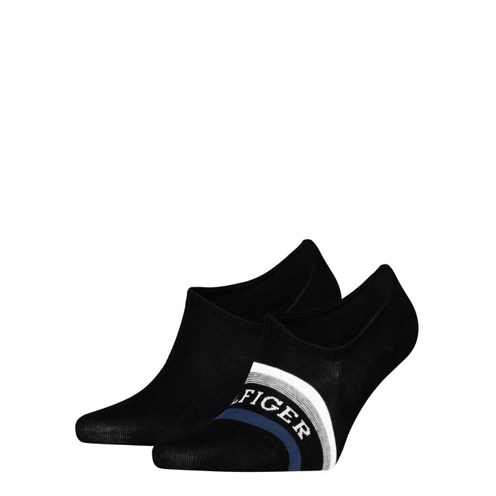 Tommy Hilfiger Men Footie 2 Pack Hilfiger Tab Socks