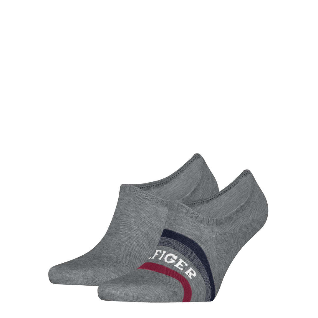 Tommy Hilfiger Men Footie 2 Pack Hilfiger Tab Socks