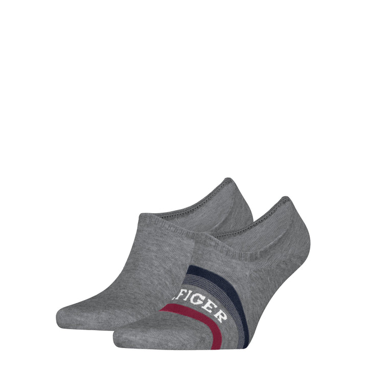 Tommy Hilfiger Men Footie 2 Pack Hilfiger Tab Socks