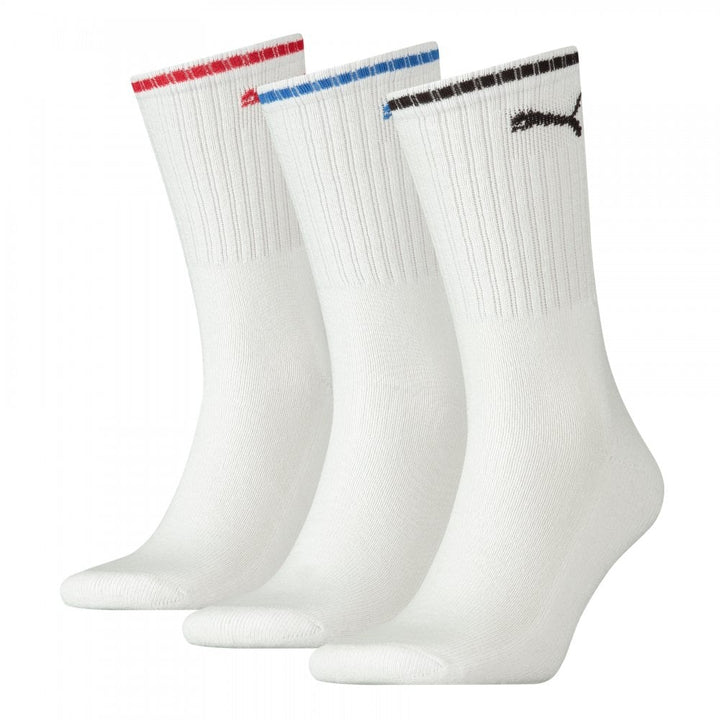Puma Unisex Striped Crew 3 Pack Socks