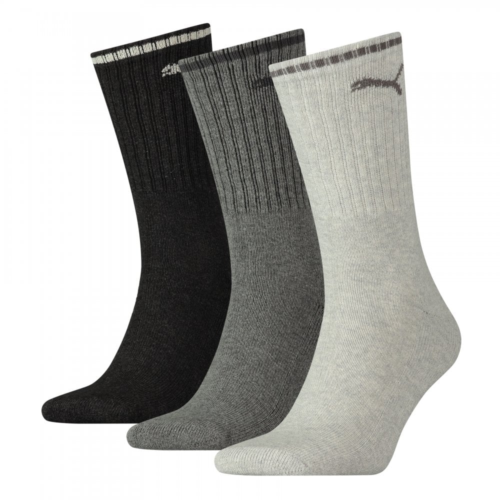 Puma Unisex Striped Crew 3 Pack Socks
