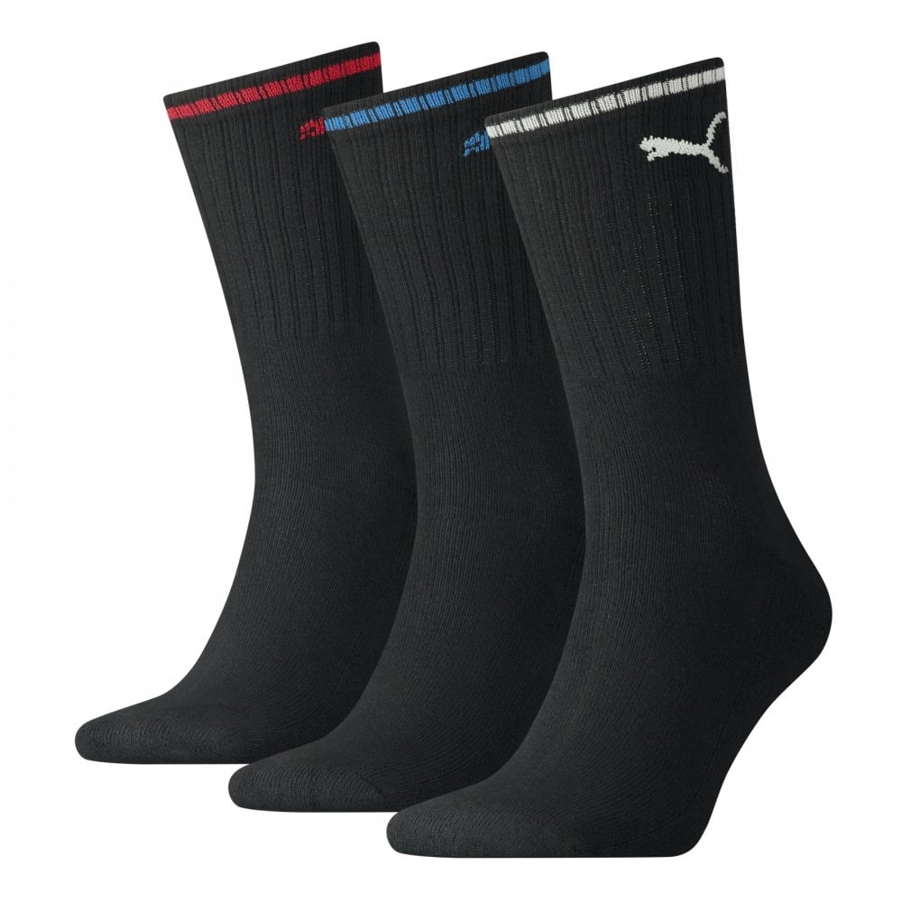 Puma Unisex Striped Crew 3 Pack Socks