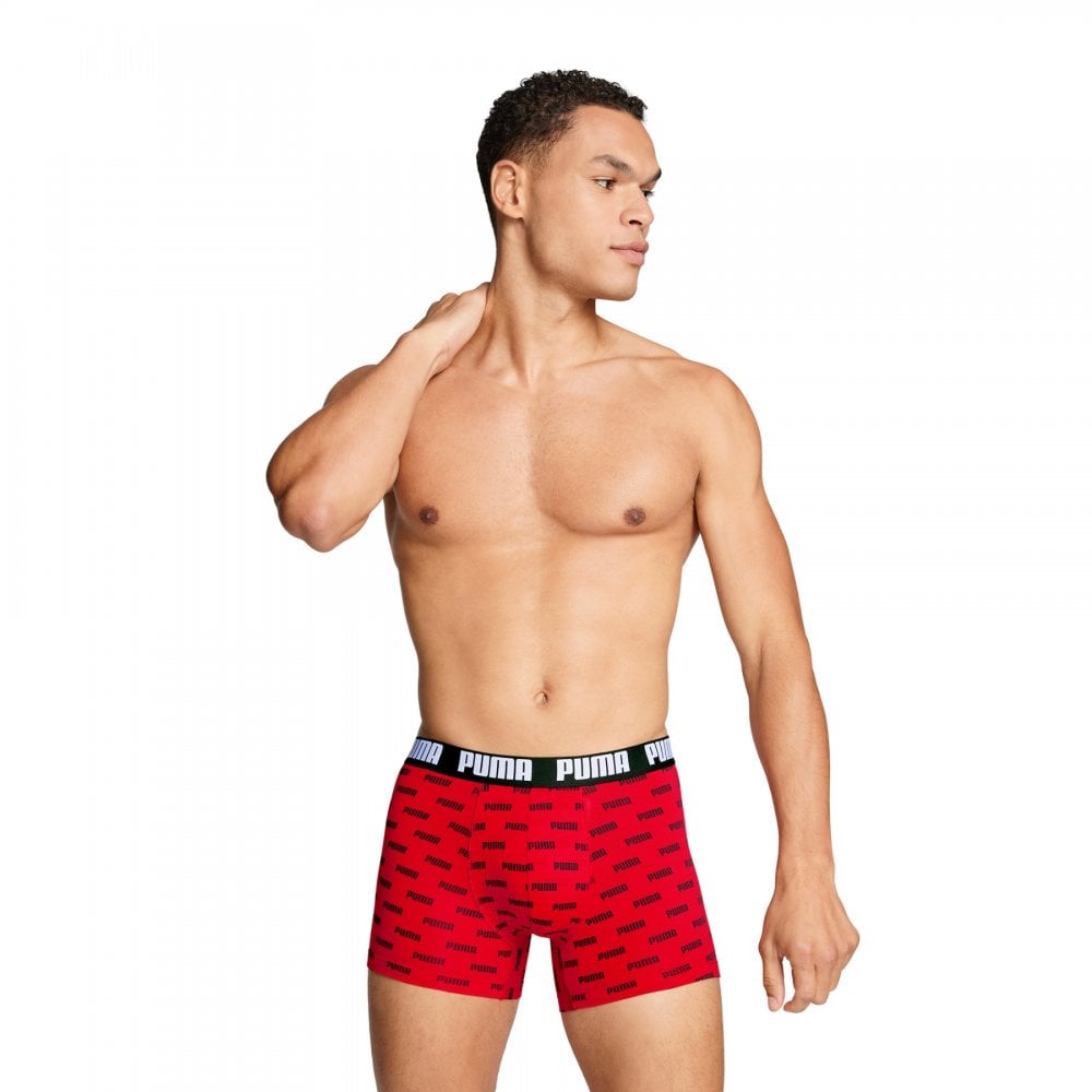 Puma Men Everyday Logo Print Boxers 2 Pack
