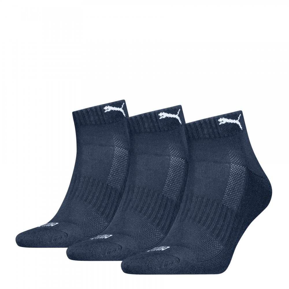 Puma Unisex Cushioned Quarter 3 Pack Socks