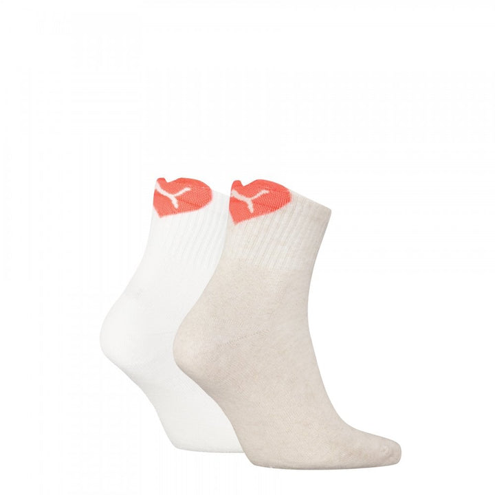 Puma Women Heart Logo Short Crew 2 Pack Socks