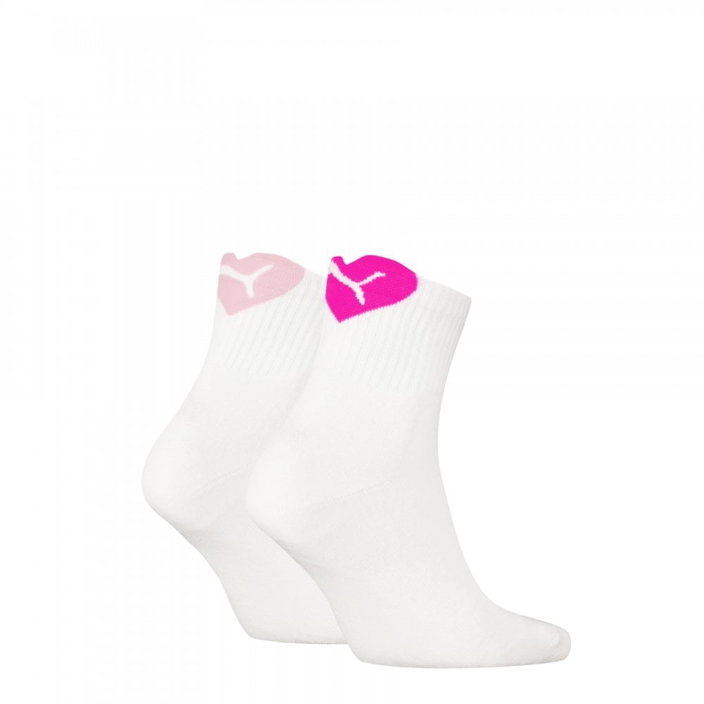 Puma Women Heart Logo Short Crew 2 Pack Socks