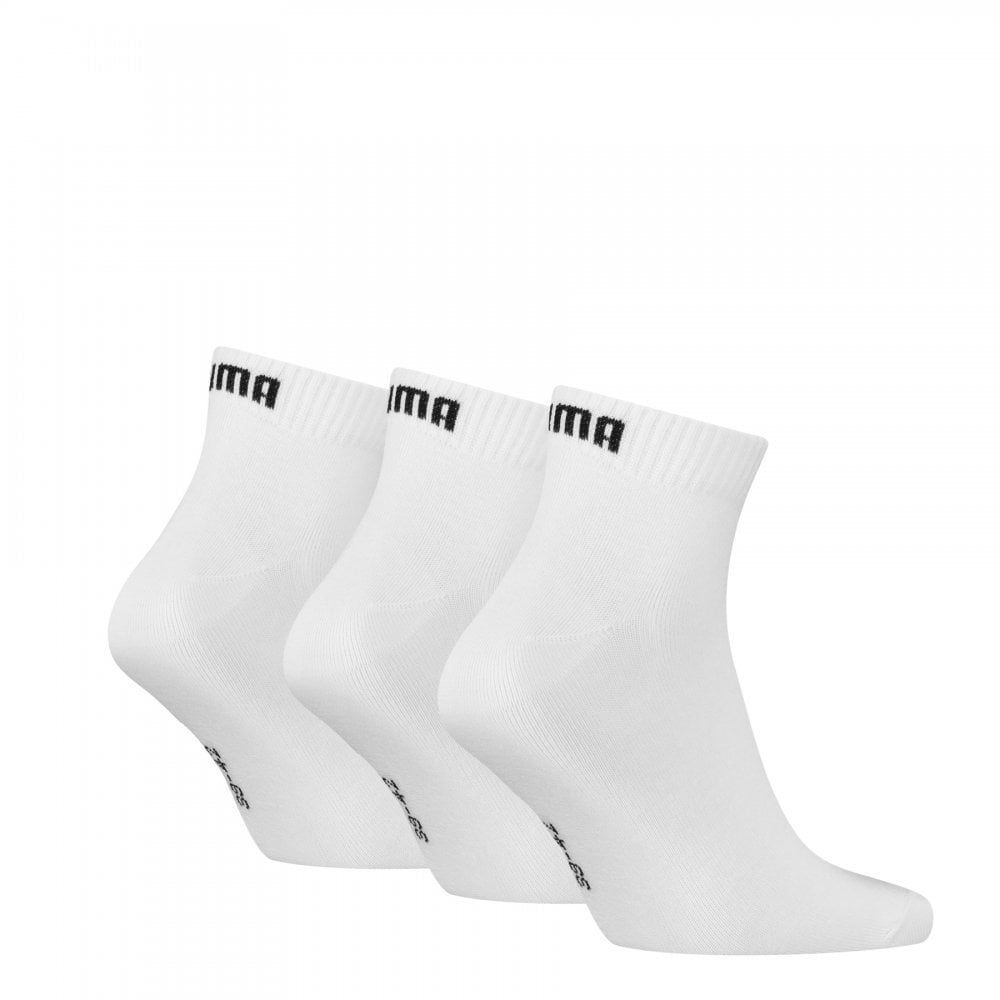 Puma Unisex Quarter Plain 3 Pack Socks