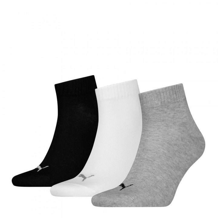 Puma Unisex Quarter Plain 3 Pack Socks