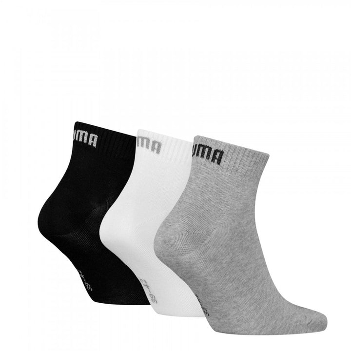 Puma Unisex Quarter Plain 3 Pack Socks