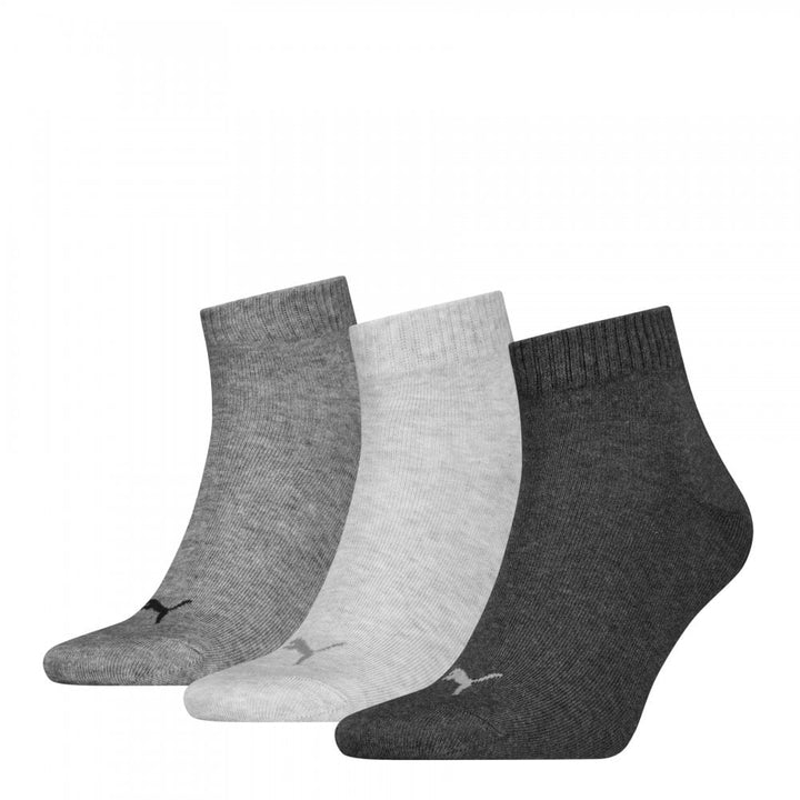 Puma Unisex Quarter Plain 3 Pack Socks