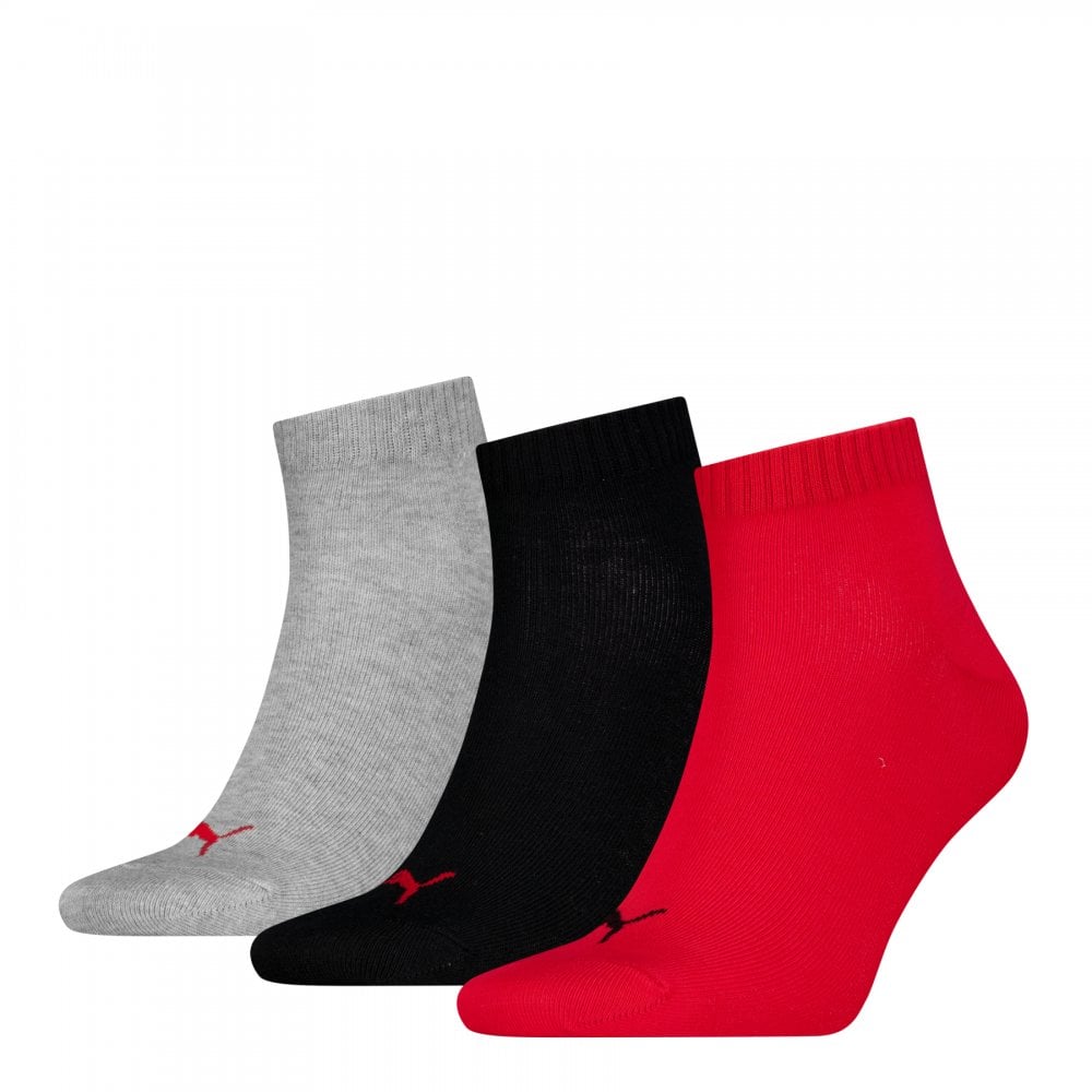 Puma Unisex Quarter Plain 3 Pack Socks