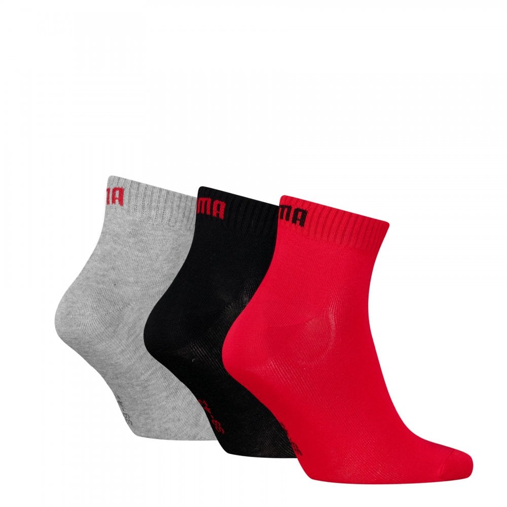 Puma Unisex Quarter Plain 3 Pack Socks