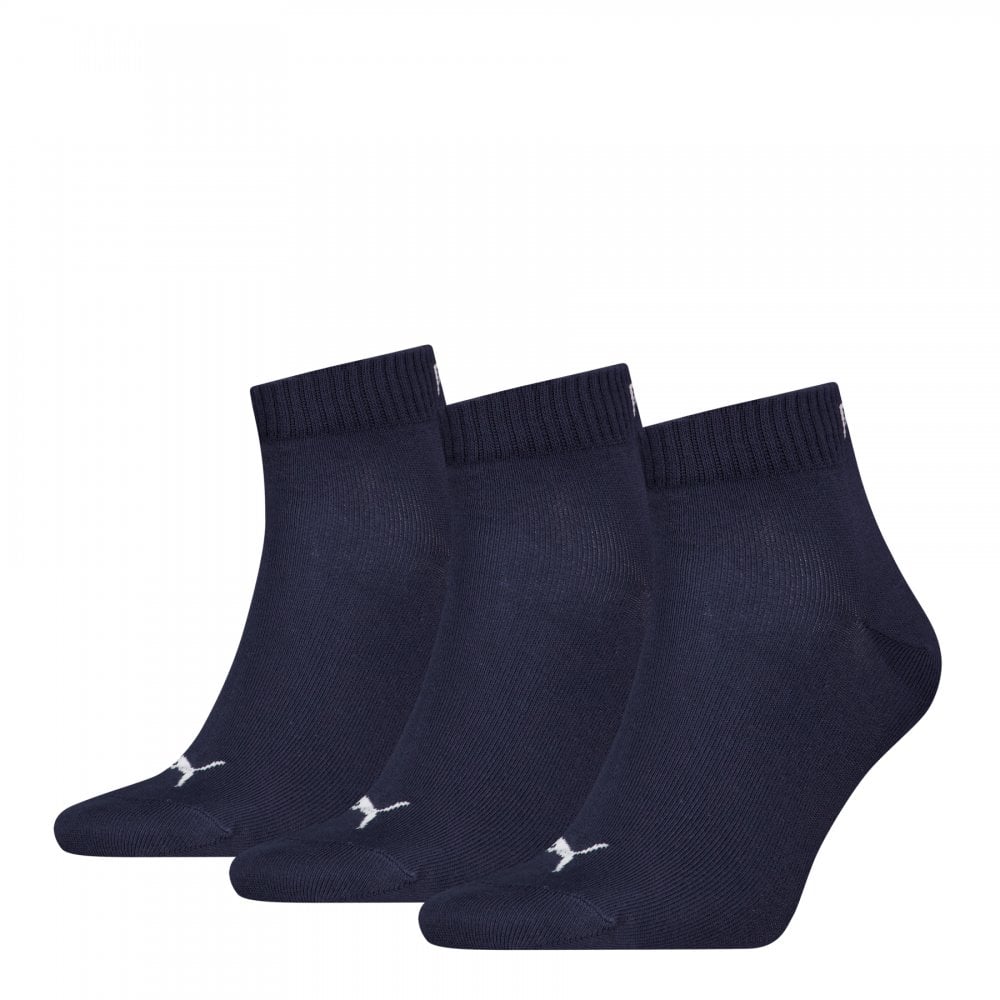Puma Unisex Quarter Plain 3 Pack Socks