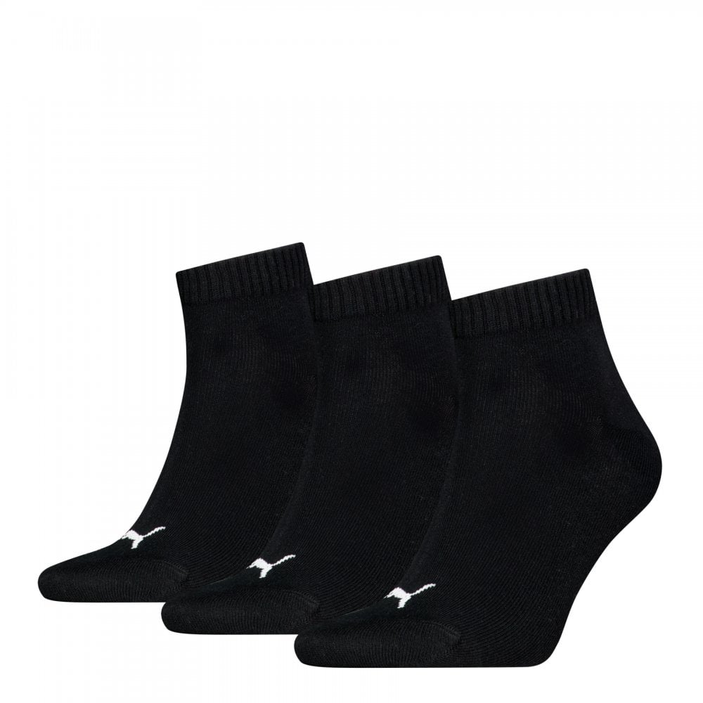Puma Unisex Quarter Plain 3 Pack Socks