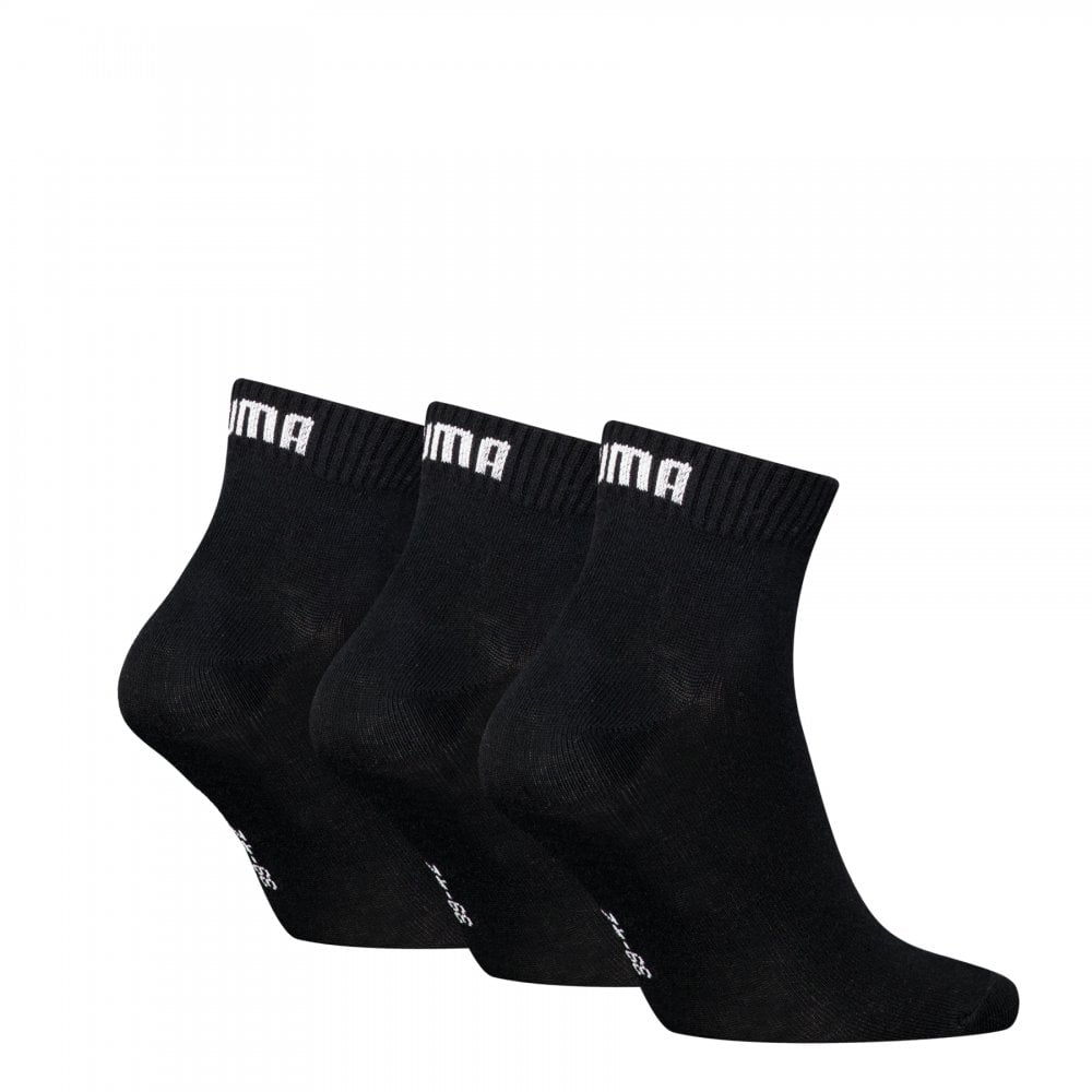 Puma Unisex Quarter Plain 3 Pack Socks