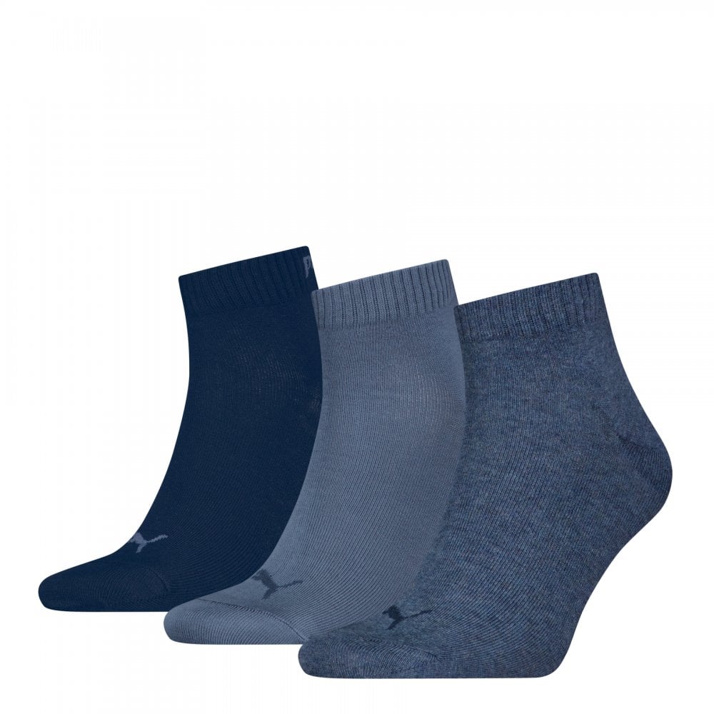 Puma Unisex Quarter Plain 3 Pack Socks