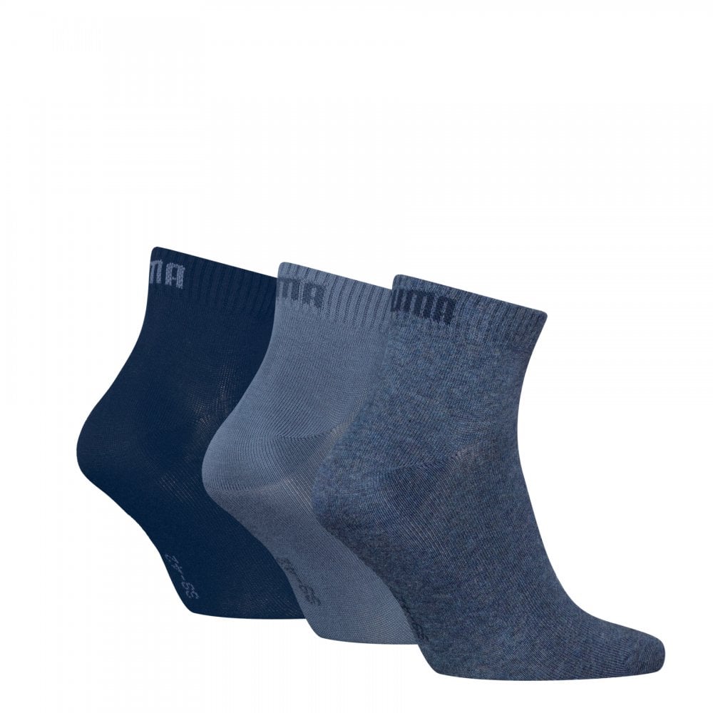 Puma Unisex Quarter Plain 3 Pack Socks